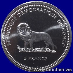 Congo 2000 5 Francs - Meeresleben - Marine Life Protection