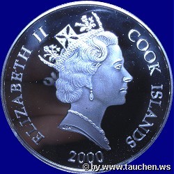 Cook Islands 2000 1 Dollar - Meeresleben - Marine Life Protection