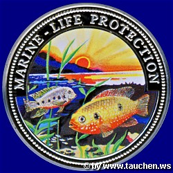Ghana 2000 10 Sika - Meeresleben - Marine Life Protection roter Buntbarsch