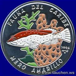 Republica del Cuba 1994 1 Peso Fauna del caribe Zackenbarsch