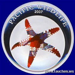 Palau 2007 5 Dollar - Pacific Wildlife Seastar Asteroidea