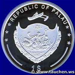 Palau 2008 1 Dollar - Endangered Wildlife, Chinese Sturgeon (Chinesischer St�r)