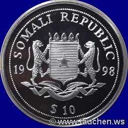 Somalia 1998 10 Dollar - Meeresleben - Marine Life Protection