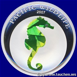 Palau 2007 5 Dollar - Pacific Wildlife Seahorse Hippocampus