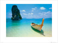 Tropical Beach with Long Tail Boat, Phuket, Thailand