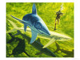 Sharks, Illustration from Our Underwater World, 1970
